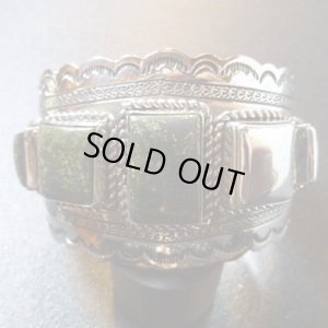 画像1: ナバホ　Kee・Joe・Benally　スタンプワーク　ニューランダーロイヤルウェブ付　バングル約16・5〜17・5cm用