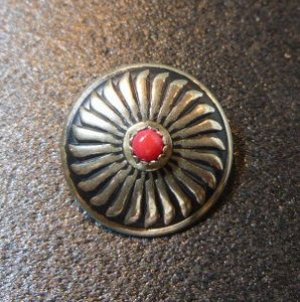 画像1: 白人メーカー　ニッケルシルバー　コンチョボタン1・9cm