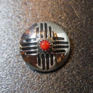 画像1: 白人メーカー　ニッケルシルバー　コンチョボタン1・65cm