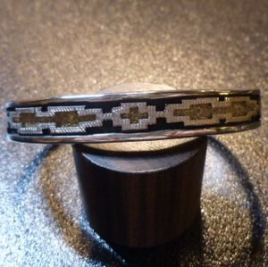画像1: ナバホ　Dan・Jackson　ラグ柄オーバレイ　バングル約15〜16cm用