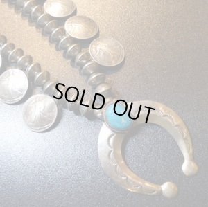 画像1: ナバホ　50〜70S?アンティーク　コインシルバー　本物50セントコイン&10セントコインビーズ×キャストナジャ　ネックレス約64cm