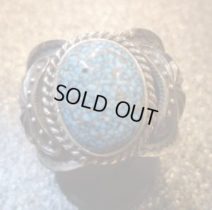 画像1: ナバホ　Sunshine・Reeves　スタンプワーク　キングマンターコイズ付　リング19・5号