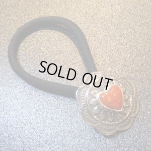 画像1: ナバホ　Sunshine・Reeves　スタンプワーク　ハート型コーラル付　ボタンコンチョ約2・9cm