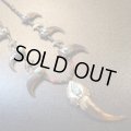 ナバホ　本物グリズリー&ベアクロー×ターコイズ付　シェルネックレス約68cm