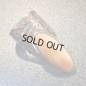 画像1: ナバホ　Richard・Tsosie　Usedポーン　オーバレイ　ピンクコーラル付　リング20号