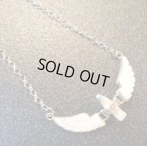 画像1: ナバホ　Ben・Livingston　フェティッシュ?　ホワイトシェル　ウイングイーグルネックレスSサイズ