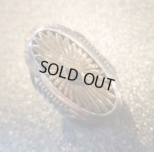 画像1: ナバホ　Howard・Nelson　オーバレイ　14金ゴールドサンバースト　シルバーリング17・5号