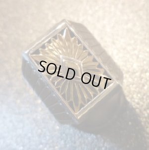 画像1: ナバホ　Howard・Nelson　オーバレイ　14金ゴールドサンバースト　シルバーリング18号