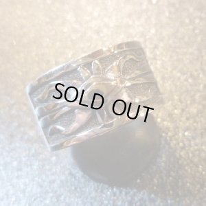 画像1: ナバホ　Howard・Nelson　オーバレイ　シルバー&14Kゴールドアクセント　ケトー　1・3cm幅リング20・5号