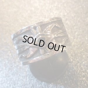 画像1: ナバホ　Howard・Nelson　オーバレイ　シルバー&14Kゴールドアクセント　ケトー　1・3cm幅リング17・5号