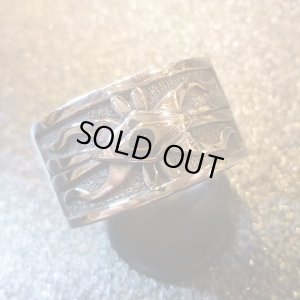 画像1: ナバホ　Howard・Nelson　オーバレイ　シルバー&14Kゴールドアクセント　ケトー　1・3cm幅リング23・5号