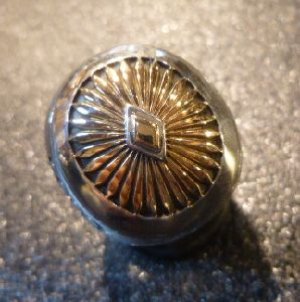 画像1: ナバホ　Howard・Nelson　オーバレイ　14金ゴールドサンバースト　シルバーリング19号