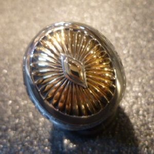 画像1: ナバホ　Howard・Nelson　オーバレイ　14金ゴールドサンバースト　シルバーリング23号