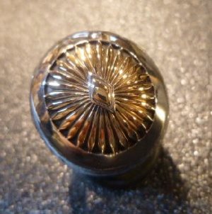 画像1: ナバホ　Howard・Nelson　オーバレイ　14金ゴールドサンバースト　シルバーリング20・5号
