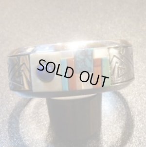 画像1: ナバホ　Richard・Tsosie　オーバレイ&ストーンインレイ　バングル約16・5〜17・5cm用