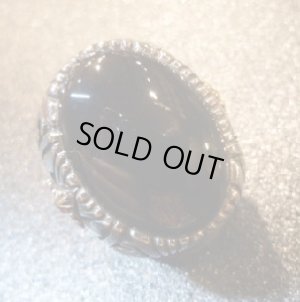 画像1: ナバホ　Marco・Begaye　オーバレイ　14Kゴールドアクセント&ブラックオニキス&etc付　シルバーリング21・5号