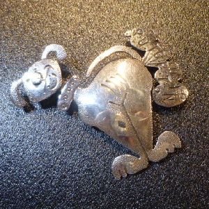 画像1: ナバホ　Darrell・"Elephant Man"・Jumbo　スタンプワーク　"PUTOPUTIN DOG"　ピンブローチ