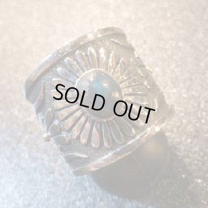 画像1: ナバホ　Howard・Nelson　オーバレイ　サンバースト&ビスビーターコイズ付　リング20・5号