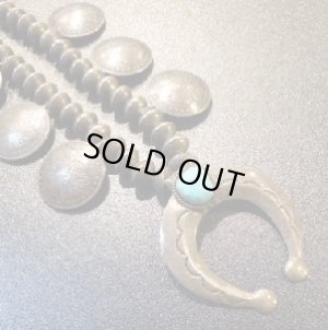 画像1: ナバホ　50〜70S?アンティーク　コインシルバー　本物1ドルモーガン&10セントコインビーズ×キャストナジャ　ネックレス約68cm