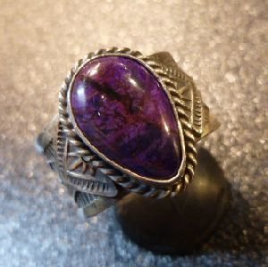 画像1: ナバホ　Sunshine・Reeves　スタンプワーク　スギライト付　リング22・5号