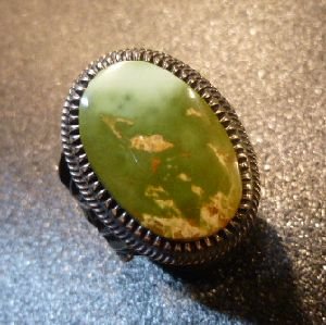 画像1: ナバホ　Floyd・Parkhurst　トゥーファーキャスト　ロイストーンターコイズ付　リング27号