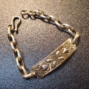 画像1: ナバホ　Ray・Adakai　スタンプワーク　チェーンブレスレット約15cm〜17cm対応可