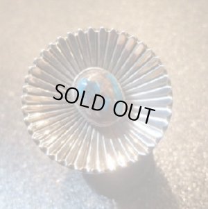 画像1: ナバホ　Floyd・Parkhurst　スタンプワーク　サンバースト　ビスビーターコイズ付　ボックスリング22号