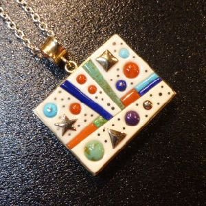 画像1: ナバホ　Boyd・Tsosie　オール14Kゴールド　ストーンインレイ　リバーシブルTOP