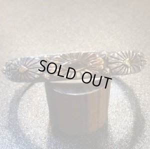 画像1: ナバホ　Marco・Begaye　オーバレイ　シルバー&14Kゴールド　ハーフラウンドワイヤーバングル約16〜17cm用
