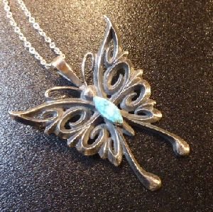 画像1: ナバホ　Floyd・Parkhurst　トゥーファーキャスト　キングマンターコイズ付　バタフライTOP