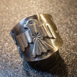 画像1: ナバホ　Sunshine・Reeves　スタンプワーク&サンダーバード　リング20号