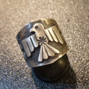 画像1: ナバホ　Sunshine・Reeves　スタンプワーク&サンダーバード　リング15号