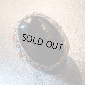 画像1: ナバホ　Marco・Begaye　オーバレイ　14Kゴールドアクセント&ブラックオニキス&etc付　シルバーリング23・5号