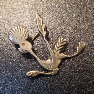 画像1: Used・Antique or Pawn　キャスト　ロードランナー型ピンブローチ