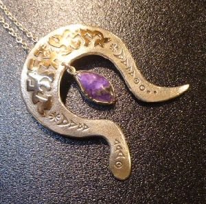 画像1: ナバホ　Norbert・Peshlakai　スタンプワーク　ゴールドオーバレイ&スギライト付　スネークナジャTOP