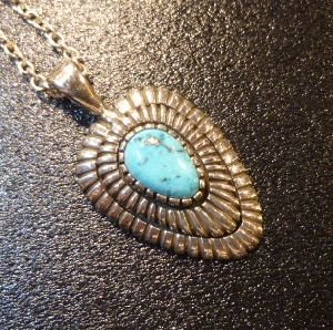 画像1: ナバホ　Bitsoi・Russell　チゼルワーク　キングマンターコイズ付　TOP