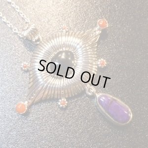 画像1: ナバホ　Marco・Begaye　スギライト&オニキス&14Kゴールドアクセント付　TOP