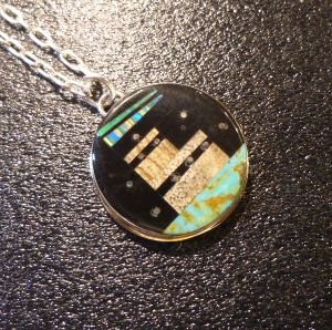 画像1: ナバホ　Gilbert・Smith　インレイ　夜空&マウンテンモチーフ　TOP