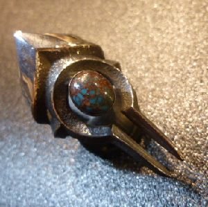 画像1: ナバホ　Floyd・Parkhurst　トゥーファーキャスト　エジプシャンターコイズ付　リング22号