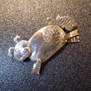 画像1: ナバホ　Darrell・"Elephant Man"・Jumbo　スタンプワーク　"ピッグ?"　ピンブローチ