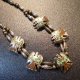 ナバホ　70Sオールドポーン　ペヨーテバードインレイ　ネックレス約50cm前後