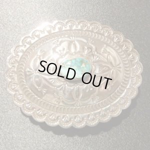 画像1: ナバホ　Herman・Smith　イースターブルーターコイズ付　バックル1・1/2インチ幅